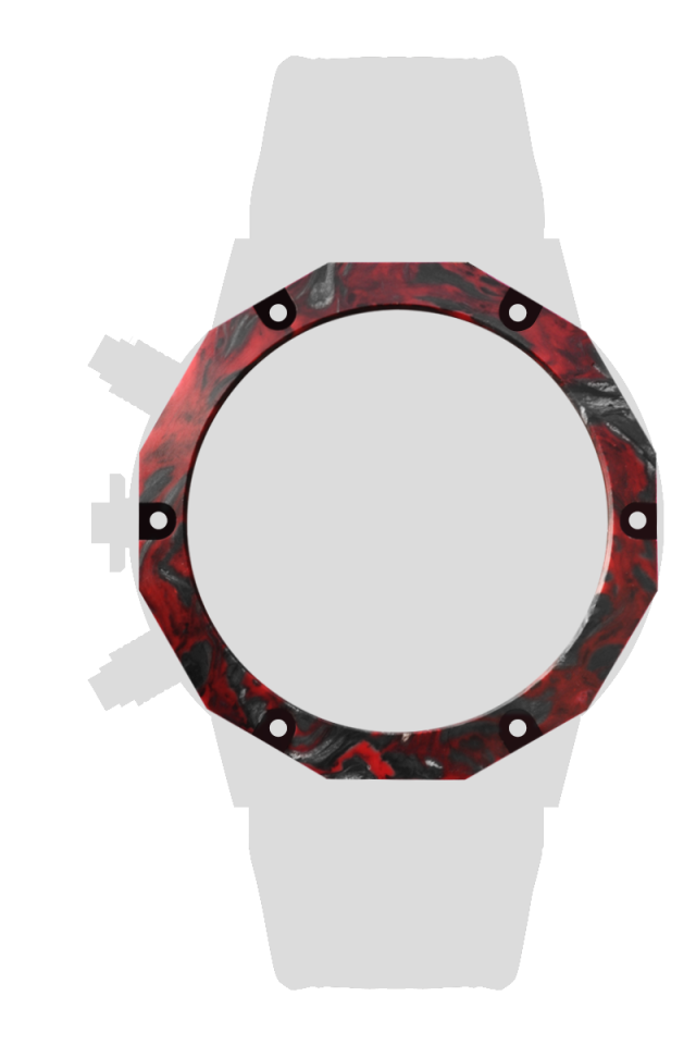 Ｃａｒｂｏｎ １２角レーシングベゼル　レッド[BZCRC-01CR]