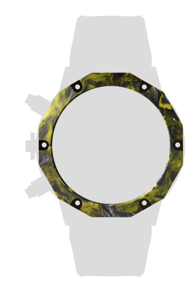 Ｃａｒｂｏｎ １２角レーシングベゼル　イエロー[BZCRC-01CY]