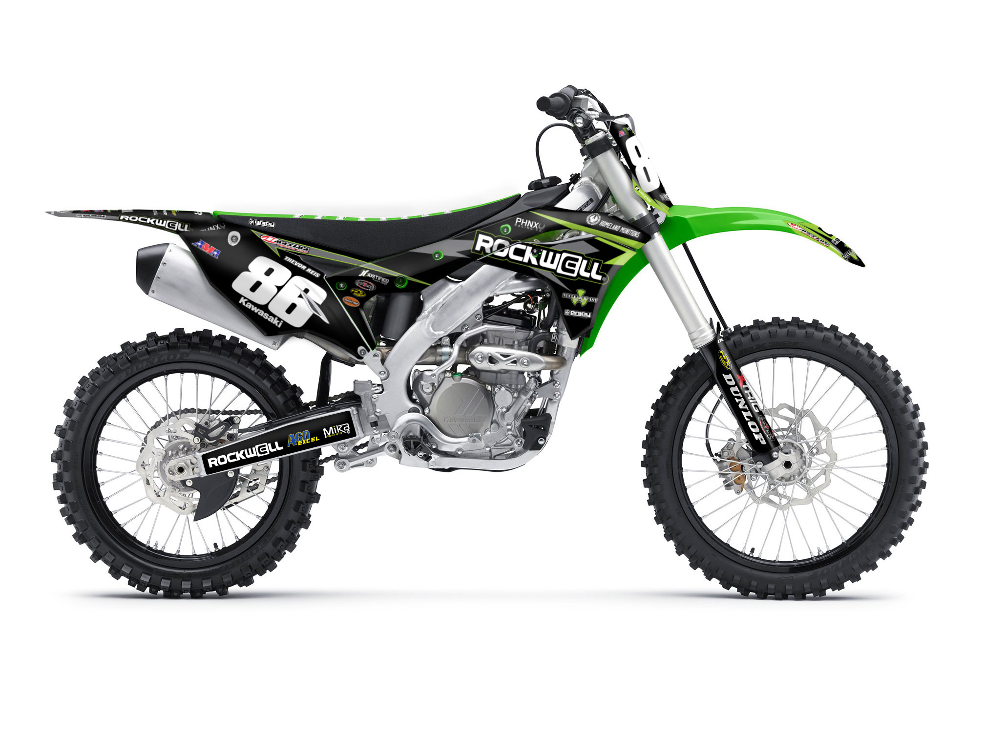 ENJOY MFG Kawasaki  Rockwell チームデカールフルキット＋シートカバー