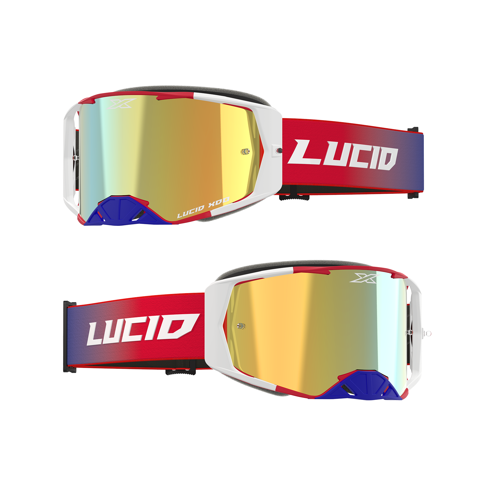 2025 EKS Brand LUCID ルシード ゴーグル キャリバー Fade RWB・ゴールドミラーレンズ