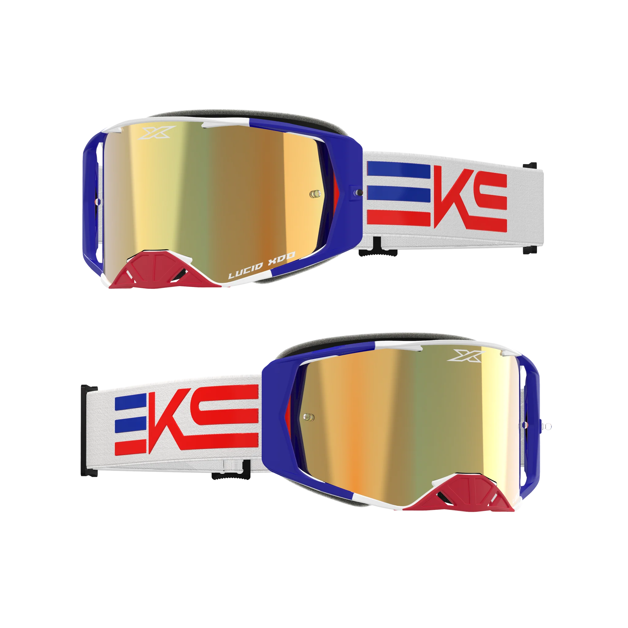2025 EKS Brand LUCID ルシード ゴーグル キャリバー Flag RWB・ゴールドミラーレンズ