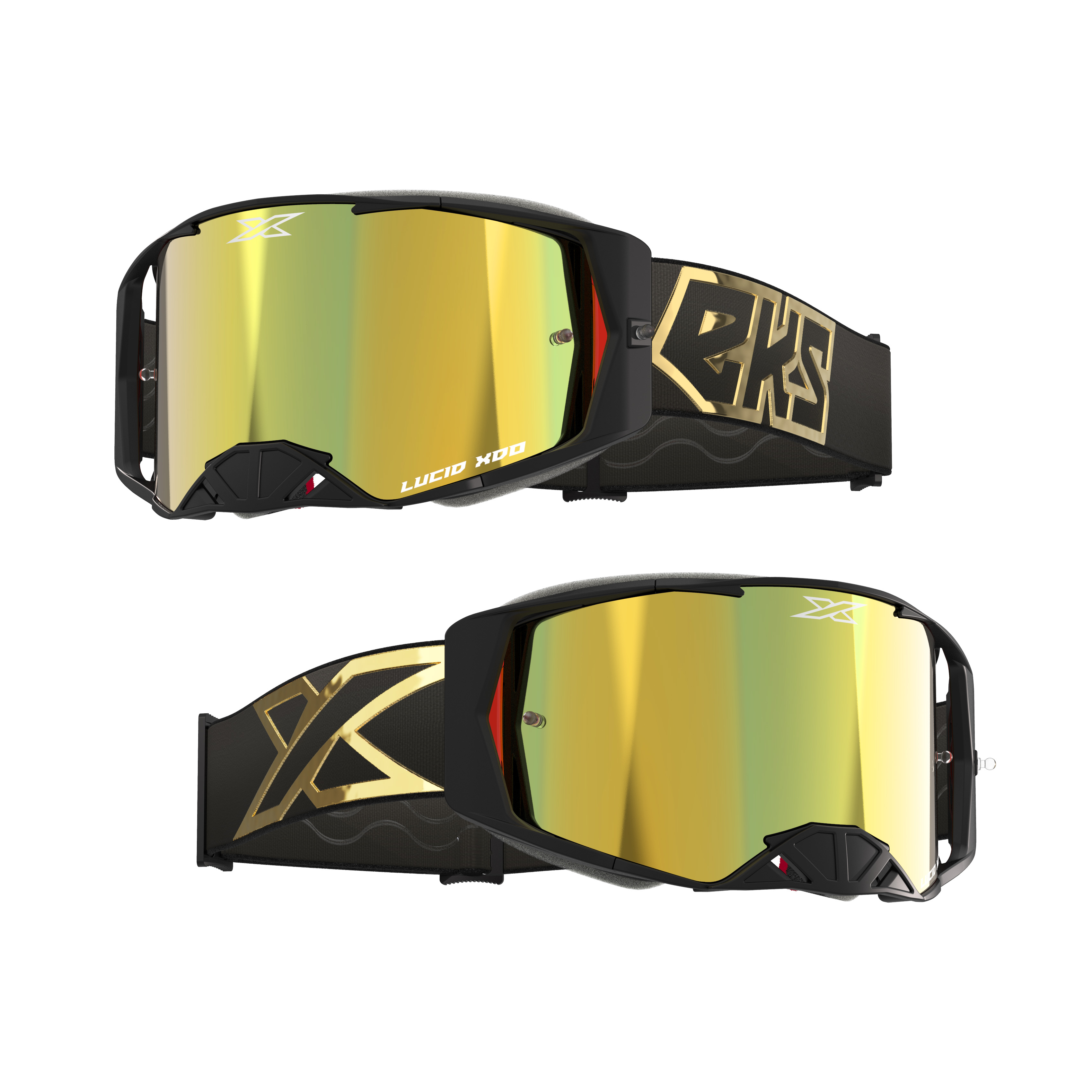 2024 EKS Brand LUCID ルシード ゴーグル キャリバー ブラックゴールド・ゴールドミラーレンズ