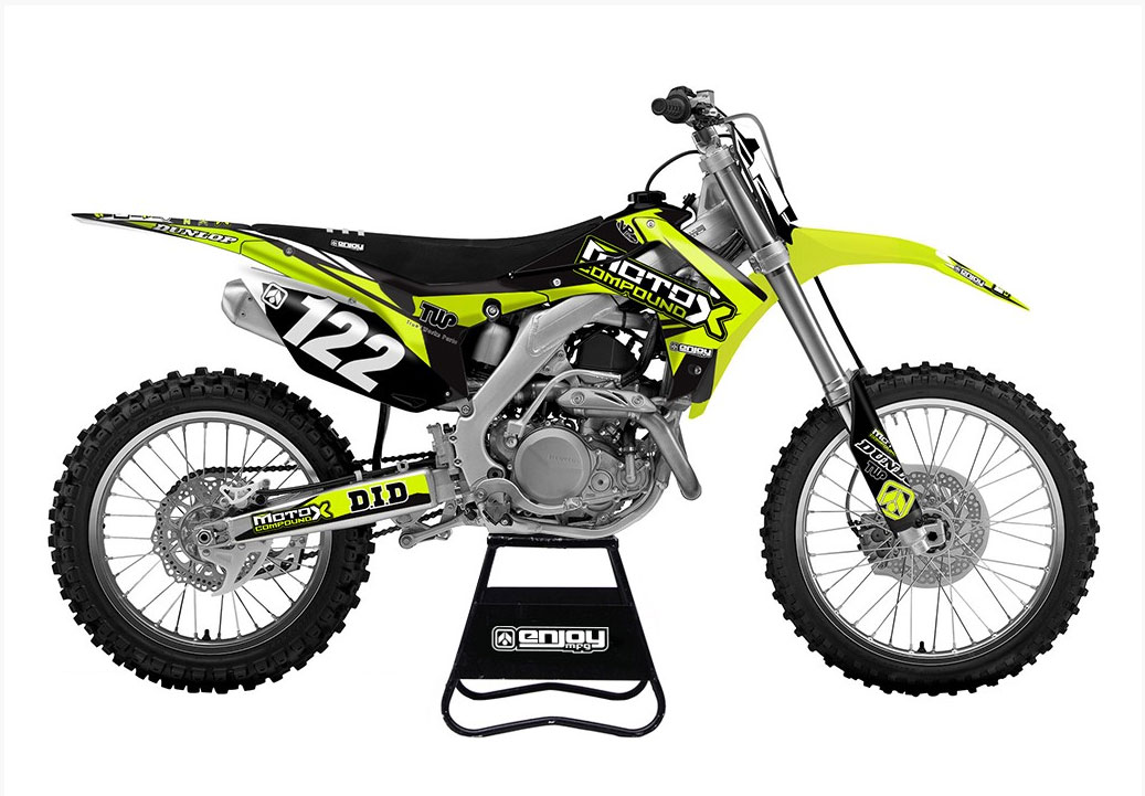 ENJOY MFG Moto X Compound チームデカールフルキット(ネオン）＋シートカバー