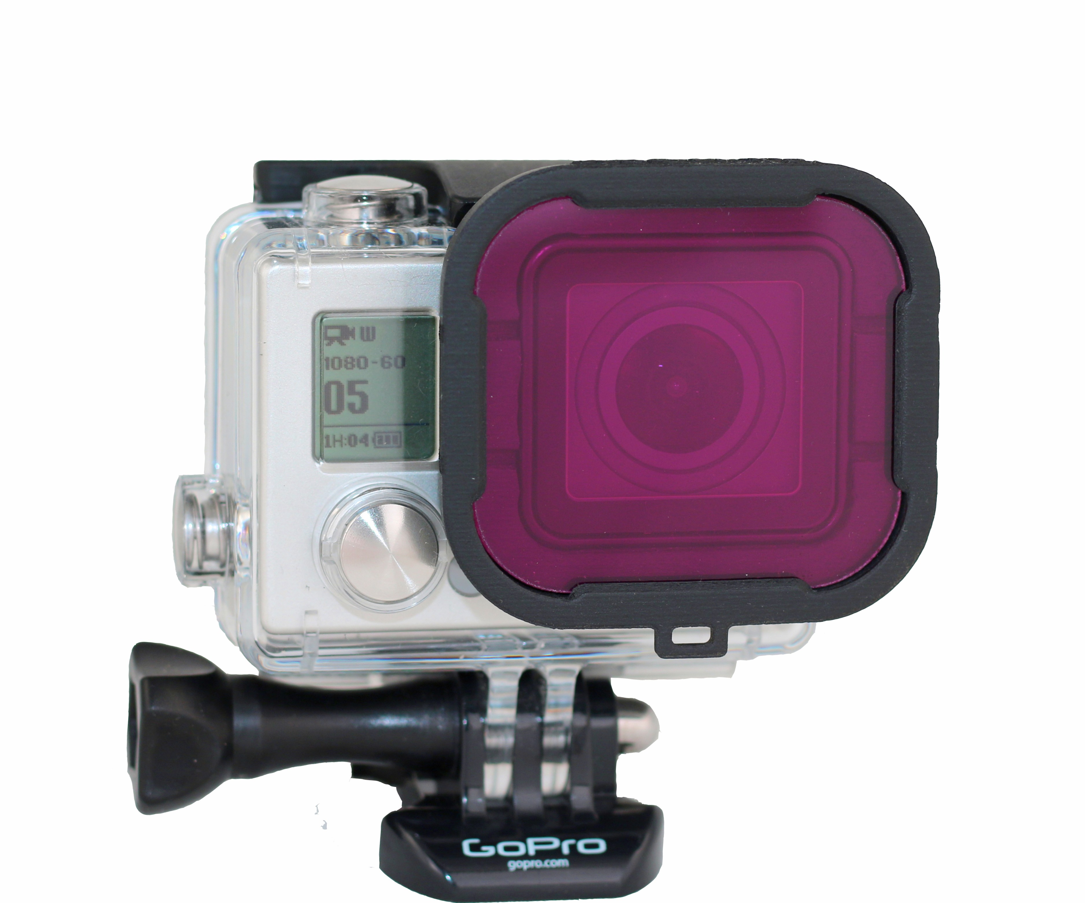 GoPro Hero4, Hero3+専用　スナップオン　ガラス製　PL (偏光)フィルター （水中用　マゼンタ）