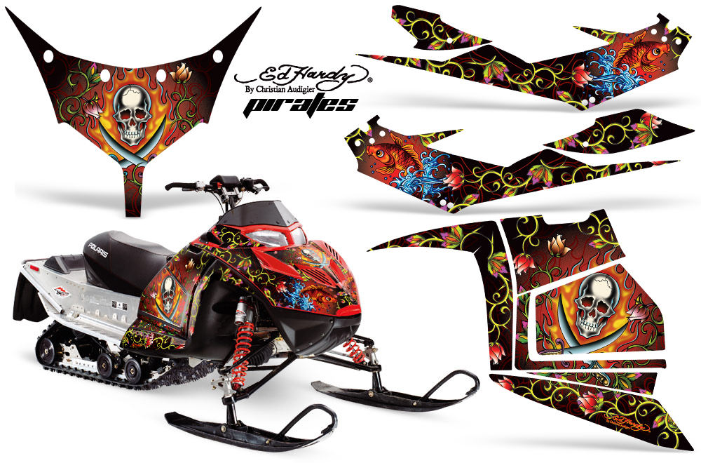 AMR グラフィックデカールスノーモービルPolaris IQ Race 600ポラリス Ed Hardy