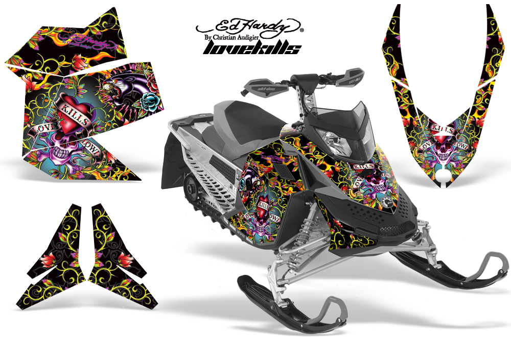 AMR グラフィックデカールスノーモービルSki Doo Rev XP  Ed Hardy