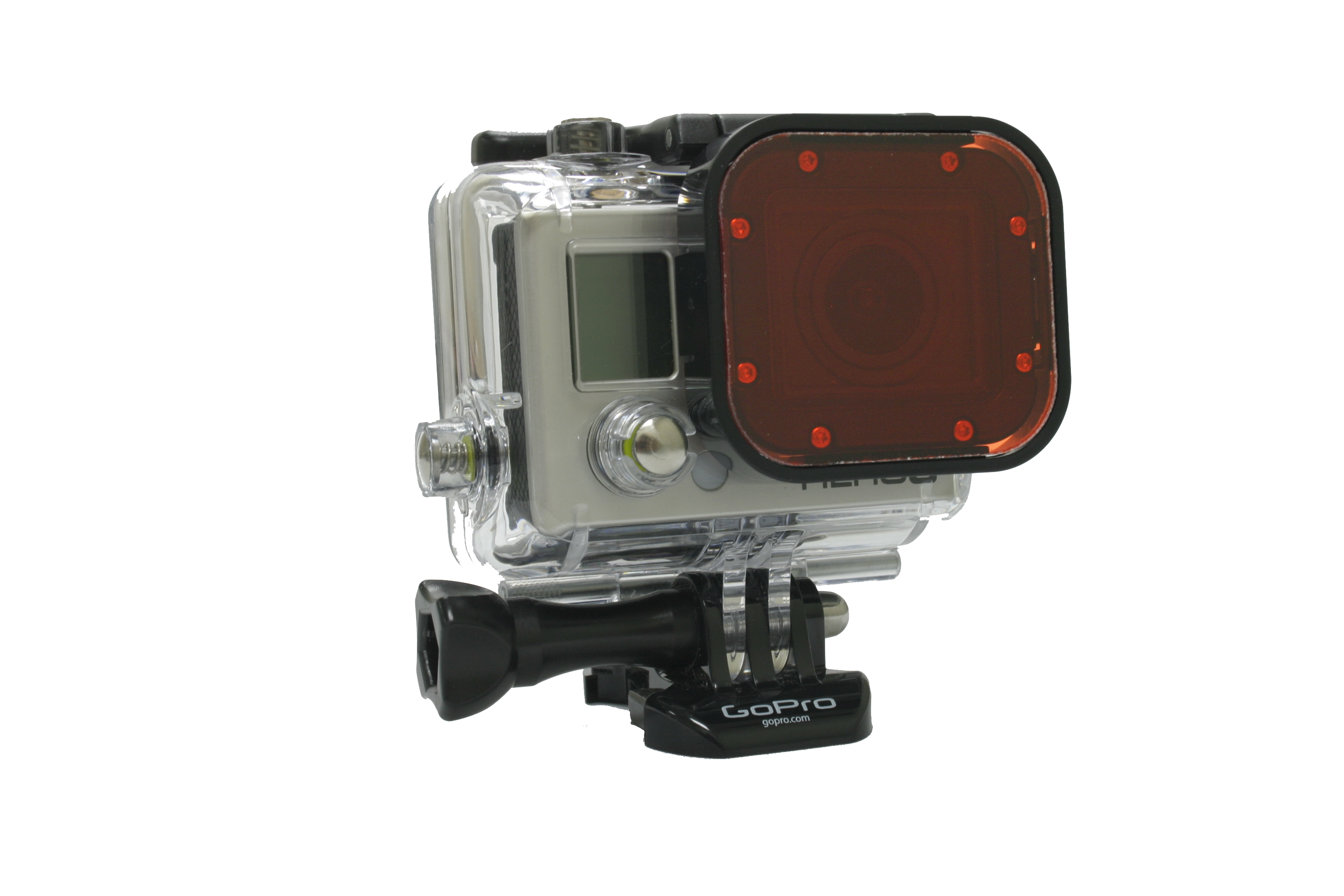 GoPro Hero3専用　スナップオン　ガラス製　PL (偏光)フィルター （水中用　レッド）