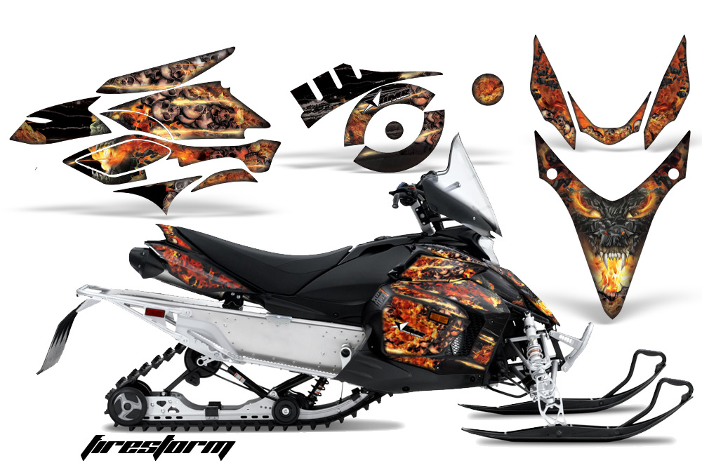 AMR グラフィックデカールスノーモービル Yamaha Phazer/RTX/GT 07-11 Ed Hardy