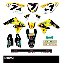 ENJOY MFG  FACTORY SUZUKI YOSHIMURA チームデカールキット＋シートカバー