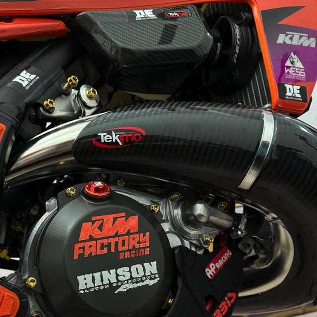 KTM exc 250 カーボンチャンバーガード Tekmo Racing カーボン2ストチャンバーガード カーボン