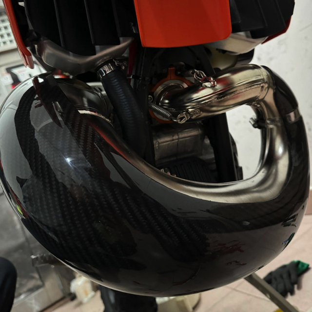 KTM exc 250 カーボンチャンバーガード Tekmo Racing カーボン2ストチャンバーガード カーボン