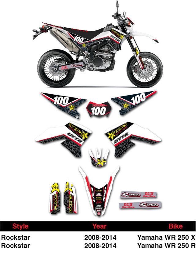 ENJOY MFG YAMAHA WR250X ROCKSTAR チームデカールフルキット＋  