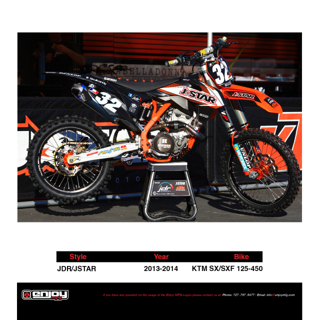 ENJOY MFG TEAM KTM JDR チームデカールキット＋シートカバー