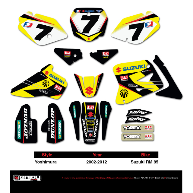 ENJOY MFG FACTORY SUZUKI YOSHIMURA チームデカールキット＋シートカバー