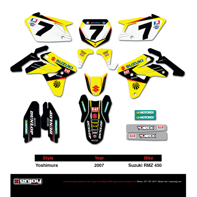 ENJOY MFG FACTORY SUZUKI YOSHIMURA チームデカールキット＋