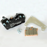 Moto-Master モタード スーパーモト ビレット4Pレーシングキャリパー, キャリパーサポート（320 or 300mm）・パッド付　（ブラック）