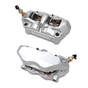 QTM Brembo キャスト4パッド ラジアルキャリパー パッド付 CNC加工済 シルバー