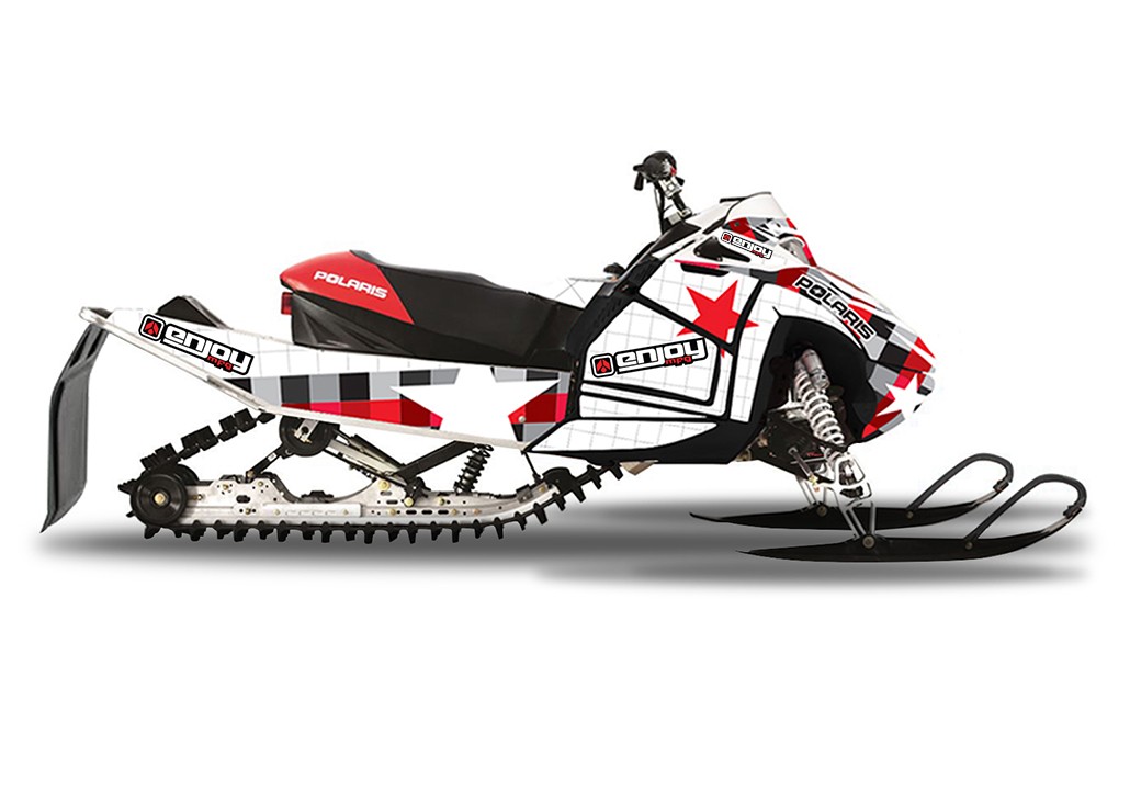 ENJOY MFG スノーモービル グラフィックデカールキット Polaris IQ Racer, RMK Shift