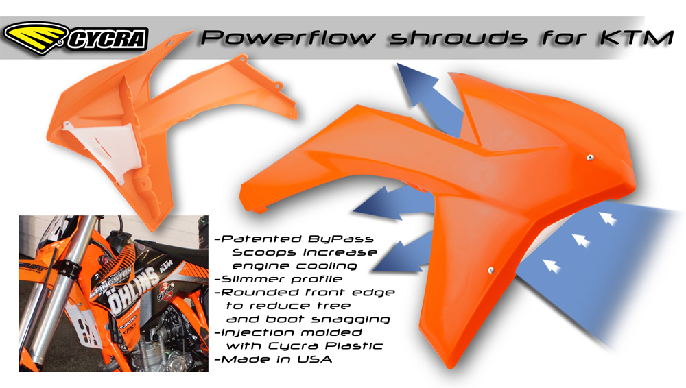CYCRA サイクラ KTM パワーフローインテークラジエターシュラウド (2011-2012)