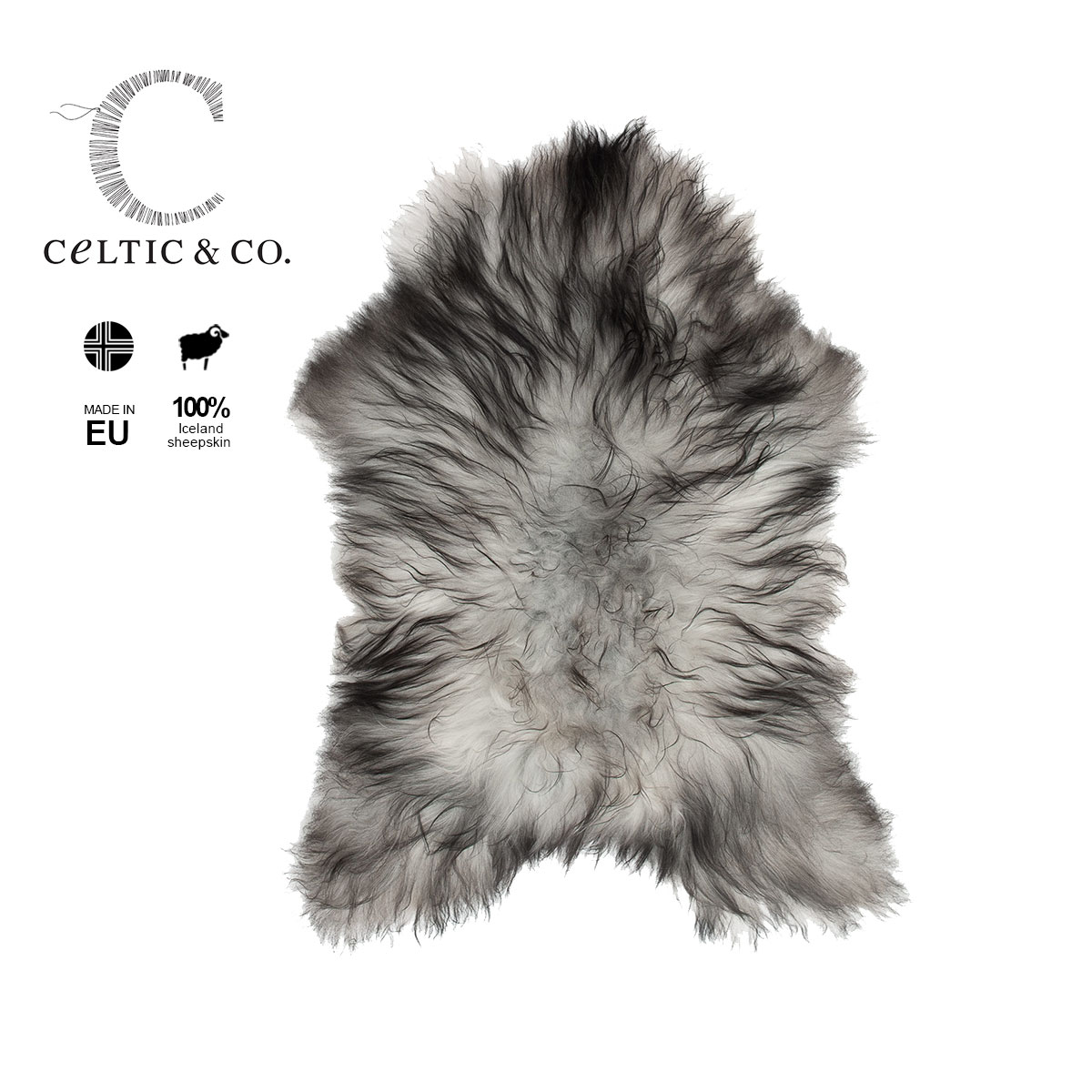アイスランディック ムートンラグ 超長毛タイプ 1匹サイズ シープスキン ロングヘア グレー