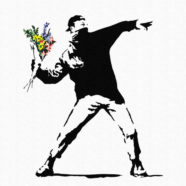 1  バンクシー 愛は空中に Love Is In The Air, 2005 - Banksy Explained