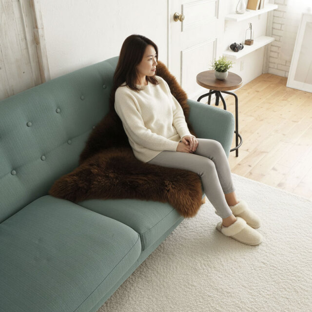 洗えるムートンラグ1匹 ダークブラウン