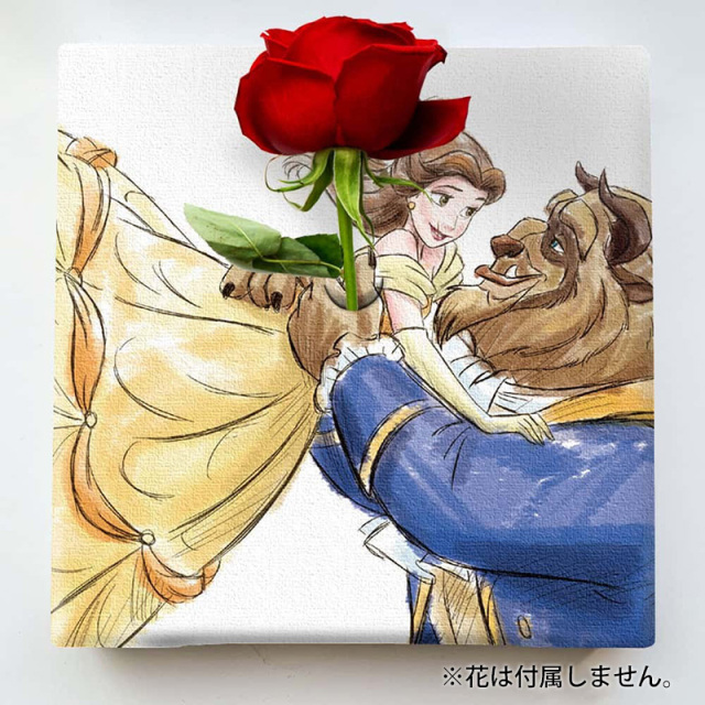 美女と野獣 ミニーマウス IKEBANA アートパネル 20cm×20cm 花瓶