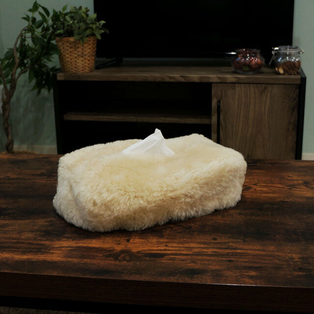 ティッシュケース ムートン 全2色 ティッシュボックス ティッシュカバー