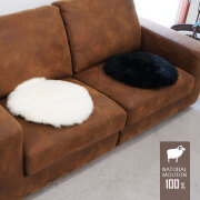 ムートン天然巻き毛クッション約40x40cmブラウン 4枚セット ムートン