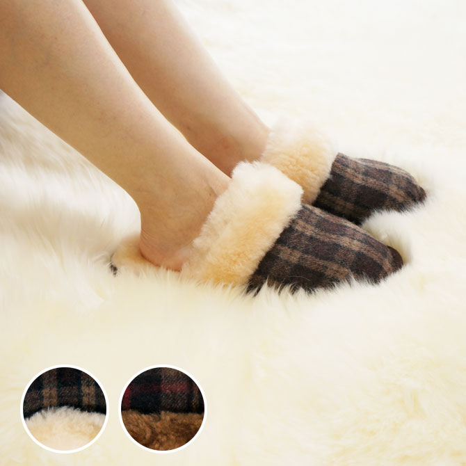 チェック柄スリッパ