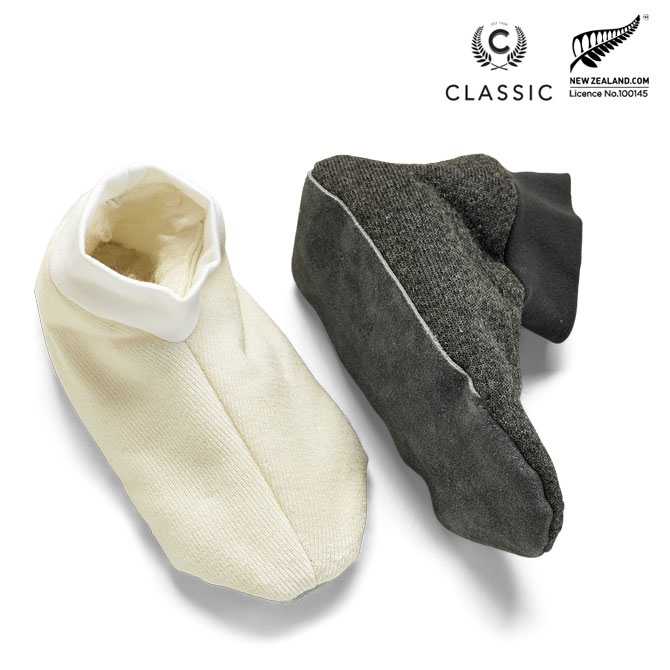 コンフォート・メリノルームシューズ TOASTIE 全2色 アイボリー グレー 室内履き ムートン コットン ニュージーランド製 CLASSIC SHEEPSKIN社