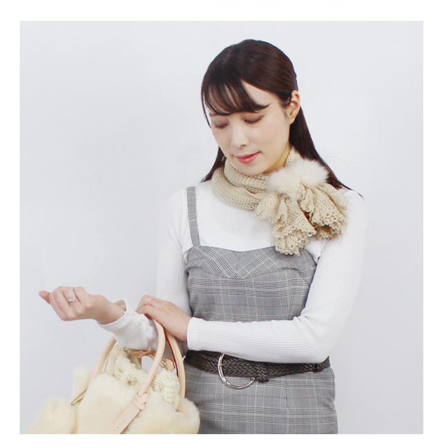 【送料無料】【最高級北欧SAGAフォックス使用】マグネットファーマフラー キャンディ【代引き不可】