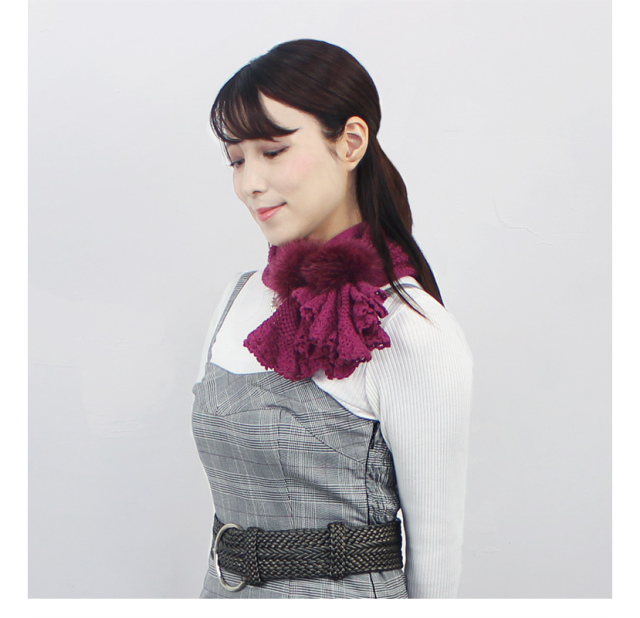 【送料無料】【最高級北欧SAGAフォックス使用】マグネットファーマフラー キャンディ【代引き不可】