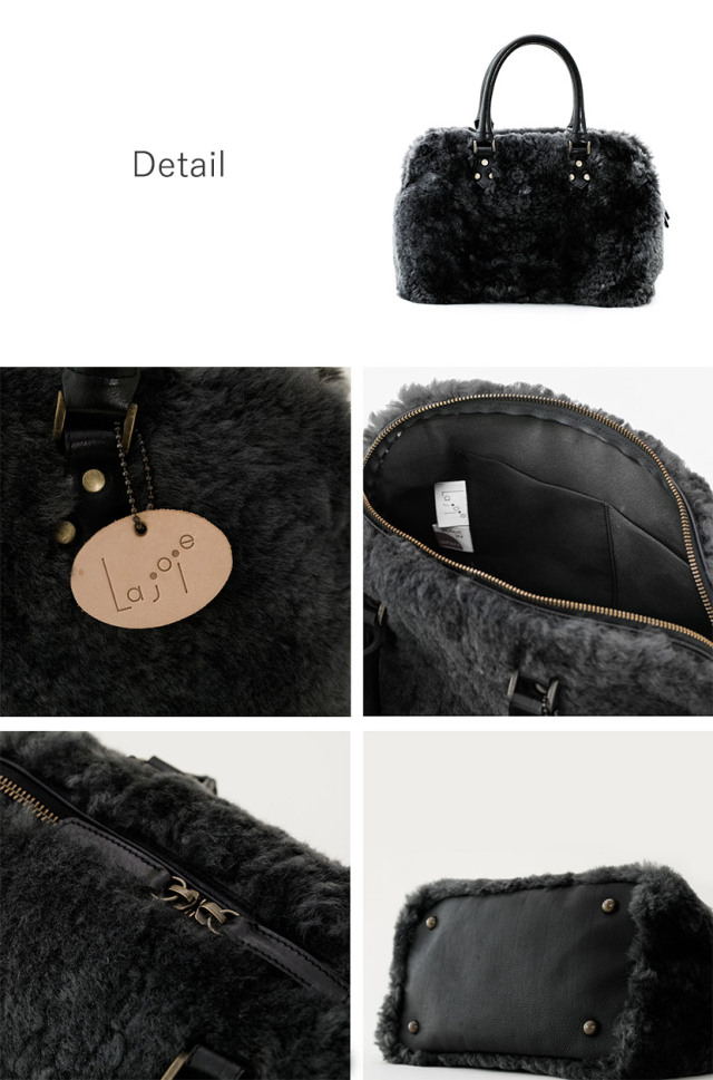 ムートン　ボストンバッグ