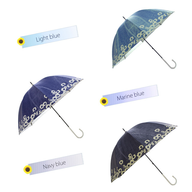 UVカット　遮光度99%以上　晴雨兼用デニム日傘
