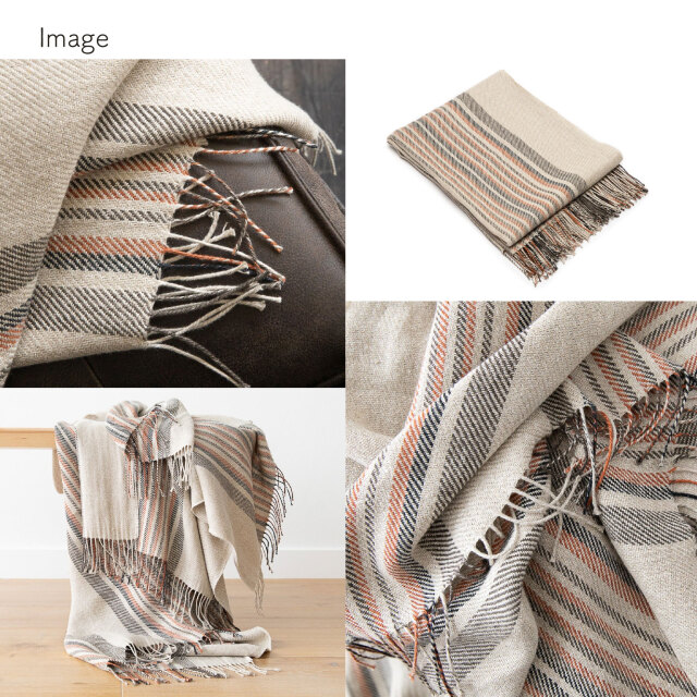 LinenMe PAOLO スローケット ブランケット リネン 130×180 European