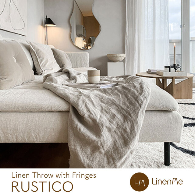 LinenMe RUSTICO スローケット ブランケット リネン 135×200 洗える