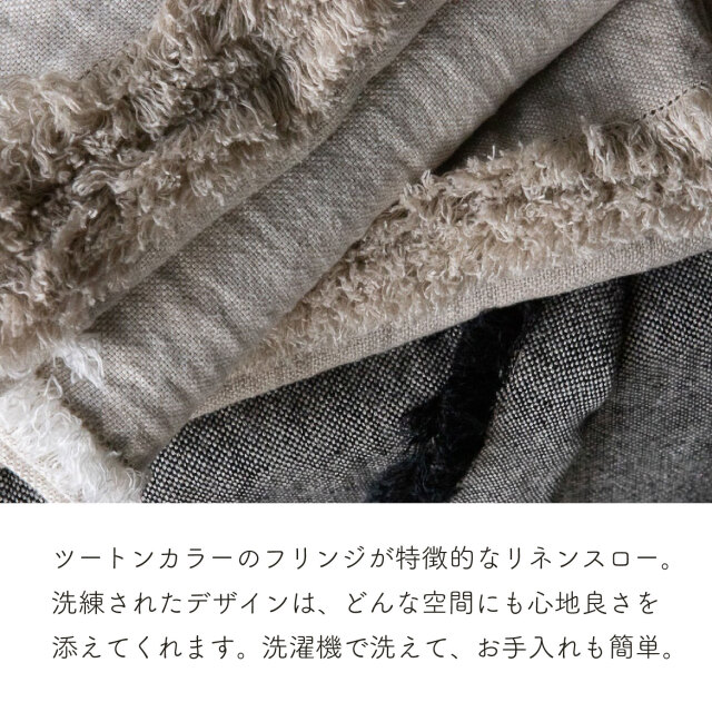 LinenMe RUSTICO スローケット ブランケット リネン 135×200 洗える