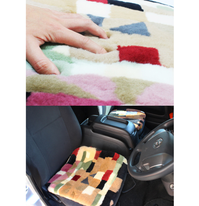 マルチカラーが個性的な短毛ムートンシートクッション 45×45cm ムートン 座布団 シートクッション マルチカラー《ギフト対応OK》