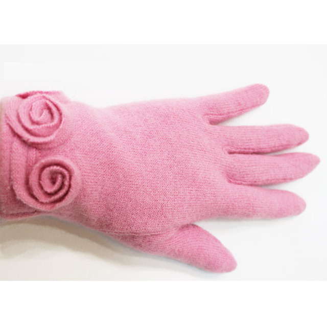 アンゴラ40% ローズリストグローブ 手袋 レディース 防寒 アンゴラ ローズ 薔薇 日本製 スマホ対応 五本指
