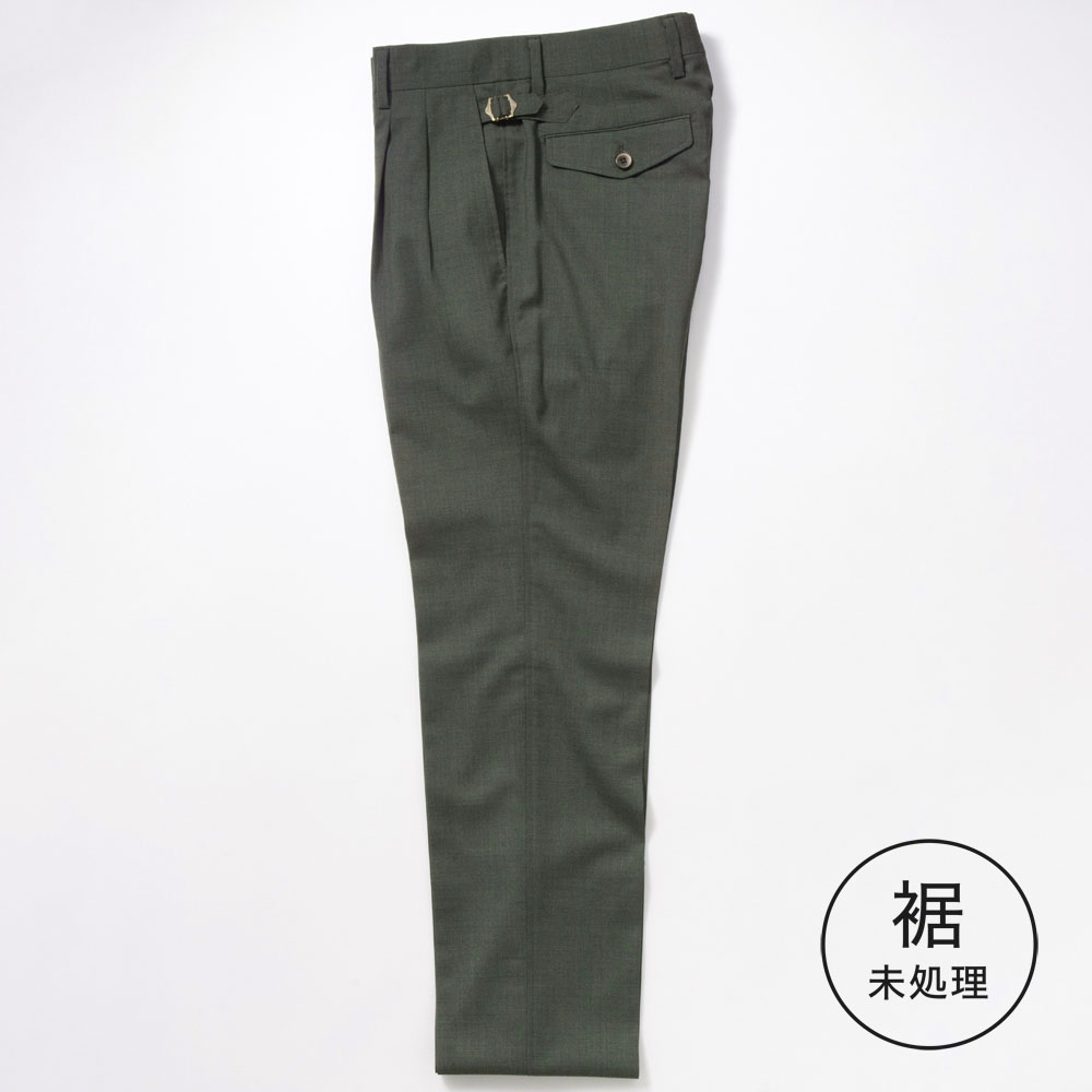 2tuck Regular Belt-Loop Model　【BCMG21-20】　Ivy Green　Ｗ50%P50%　 SOLOTEX Tropical Stretch 裾未処理品 【春夏秋商品】