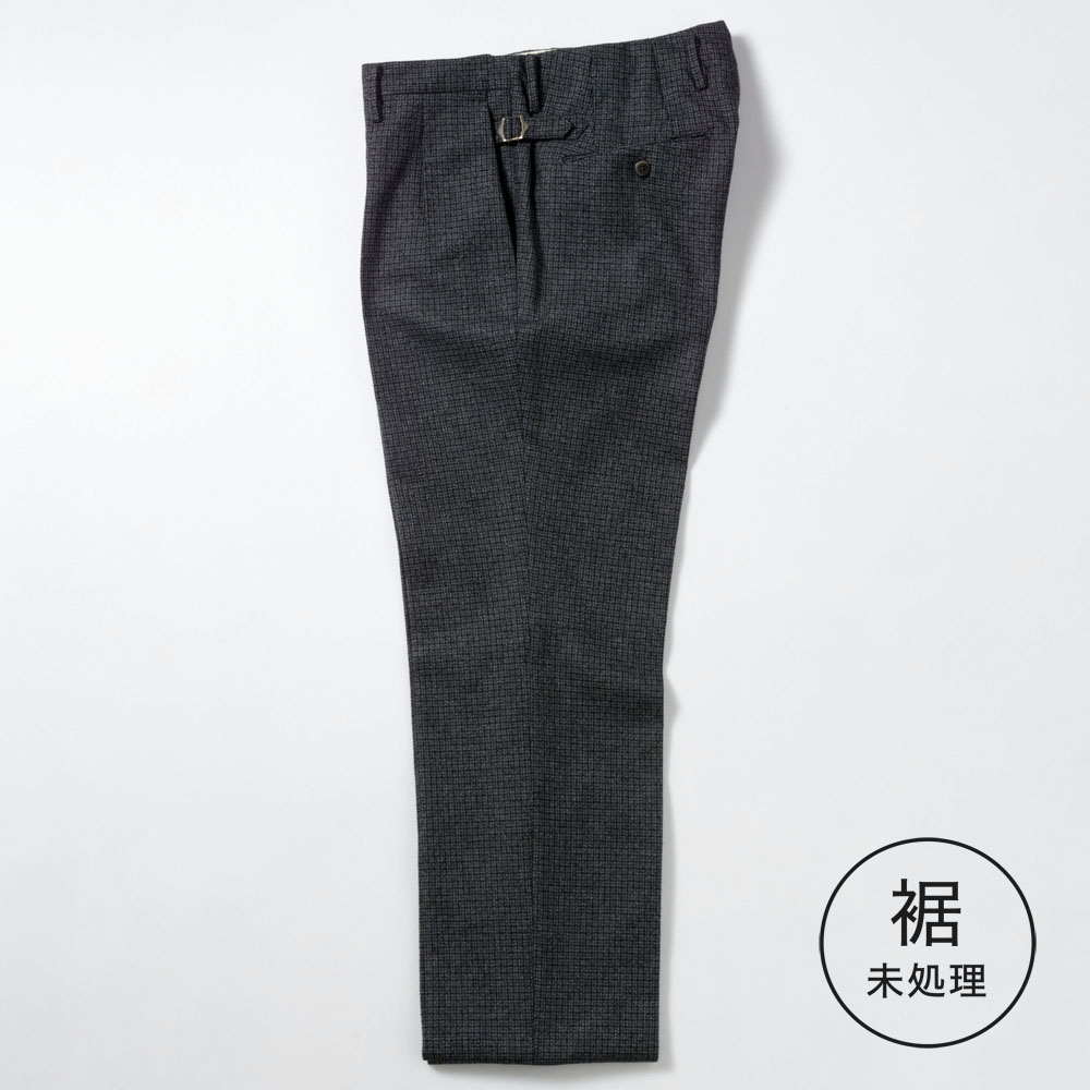 2 in-tuck High Back Belt-Loop Model　【BCMG36-70】　GRAY　Gun Club Check  RE:NEWOOL 裾未処理品 【秋冬商品】