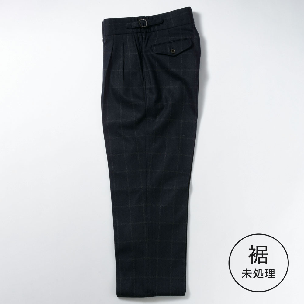 2tuck　Military Officer　Model　【BCMG38-13】NAVY(BROWN) Check　RE:NEWOOL　裾未処理(秋冬商品)