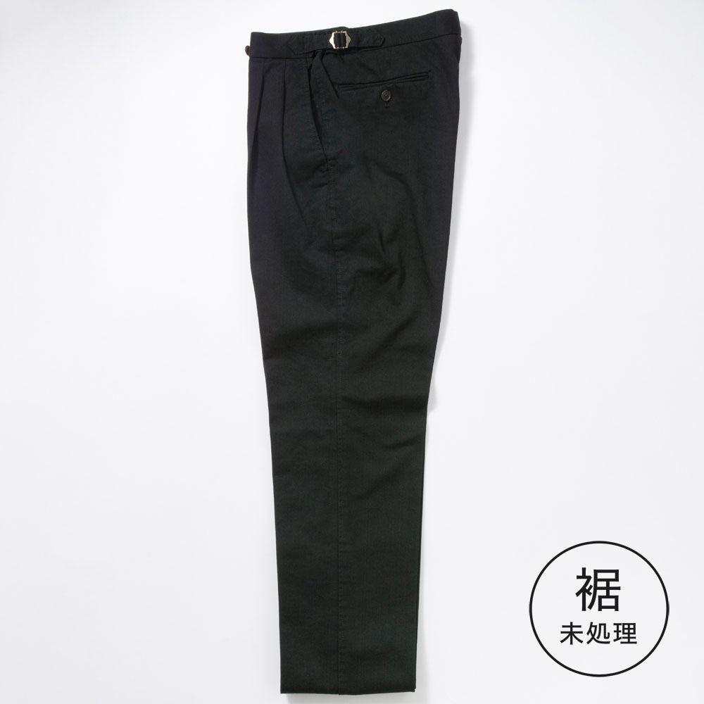 【定番品】2tuck　Regular Model　【BCMG52-80】     Black  C100%　High Count Chino Cross 未処理品　（春秋冬商品）