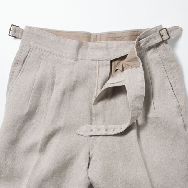 Y PROJECT 14SS 立体裁断ラミーリネントラウザーズパンツ 大人のリラックスドレススタイル。革靴に合わせたいパンツ