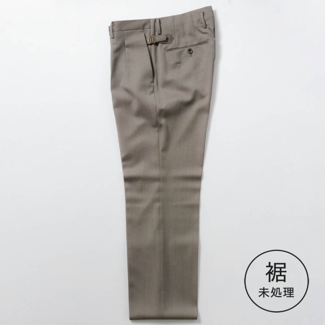 2 in-tuck High Back Belt-Loop Model　【BCMG35-40】　Beige　VB CANONICO Covert Cloth Ｗ100%　  裾未処理品 【春秋冬商品】