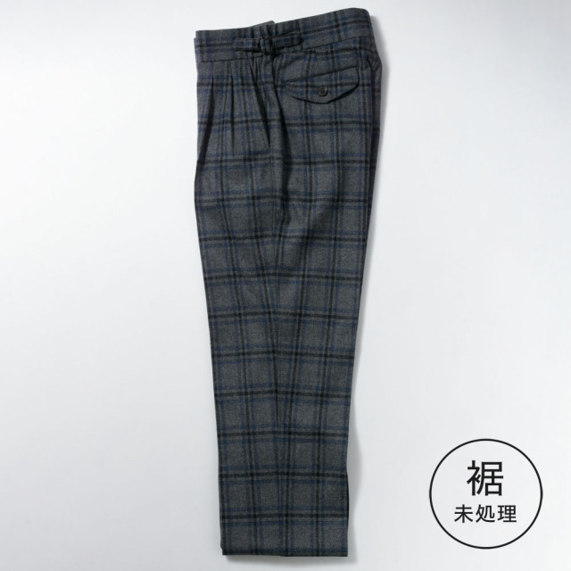 2tuck　Military Officer　Model　【BCMG38-14】GRAY(NAVY) Check　RE:NEWOOL　裾未処理(秋冬商品)