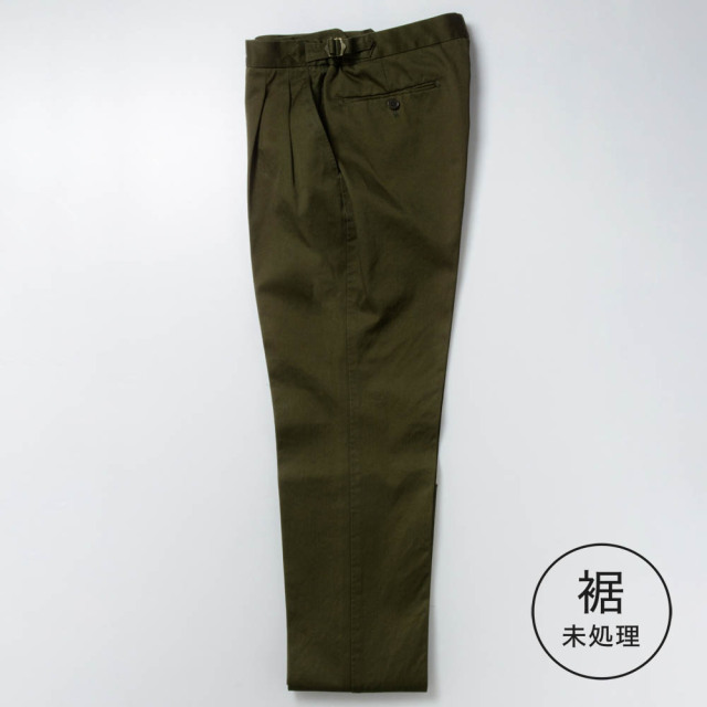 【定番品】2tuck　Regular Model　【BCMG51-20】     Khaki   C100%　High Count West Point CottonTwill　裾未処理品　（春秋冬商品）