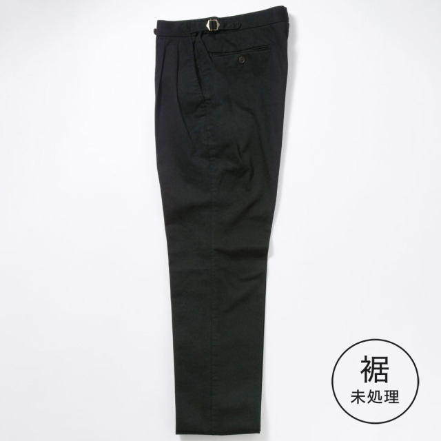 【定番品】2tuck　Regular Model　【BCMG52-80】     Black  C100%　High Count Chino Cross 未処理品　（春秋冬商品）