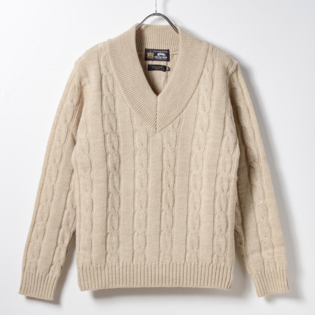 V-Neck Cable Knit
